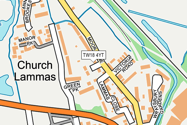 TW18 4YT map - OS OpenMap – Local (Ordnance Survey)