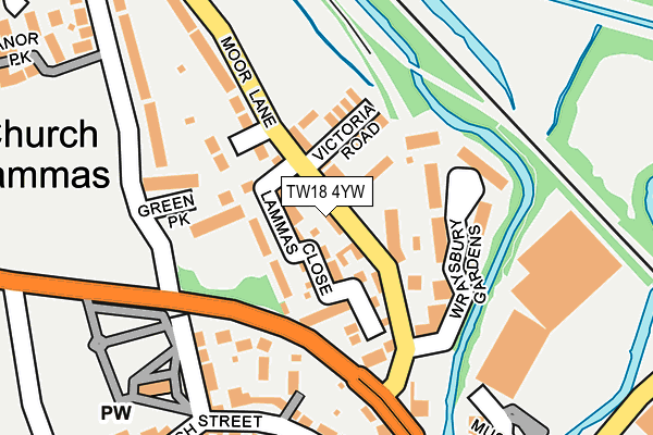 TW18 4YW map - OS OpenMap – Local (Ordnance Survey)