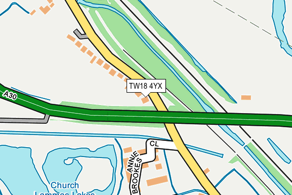 TW18 4YX map - OS OpenMap – Local (Ordnance Survey)