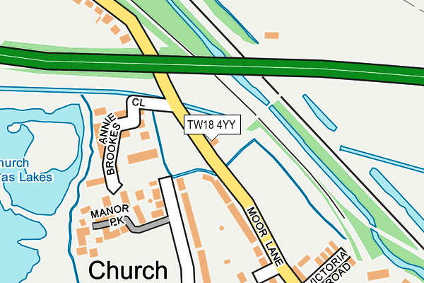 TW18 4YY map - OS OpenMap – Local (Ordnance Survey)