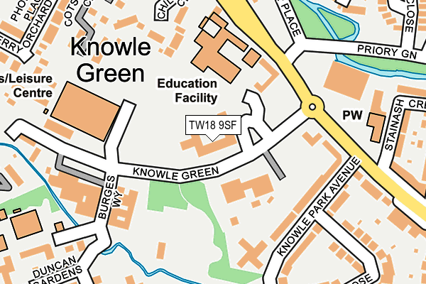 TW18 9SF map - OS OpenMap – Local (Ordnance Survey)