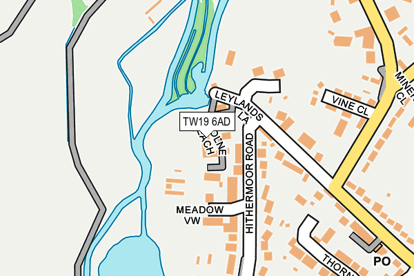 TW19 6AD map - OS OpenMap – Local (Ordnance Survey)