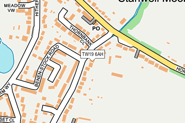 TW19 6AH map - OS OpenMap – Local (Ordnance Survey)