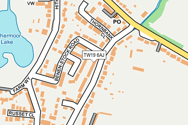 TW19 6AJ map - OS OpenMap – Local (Ordnance Survey)