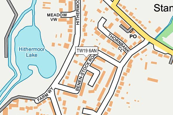 TW19 6AN map - OS OpenMap – Local (Ordnance Survey)