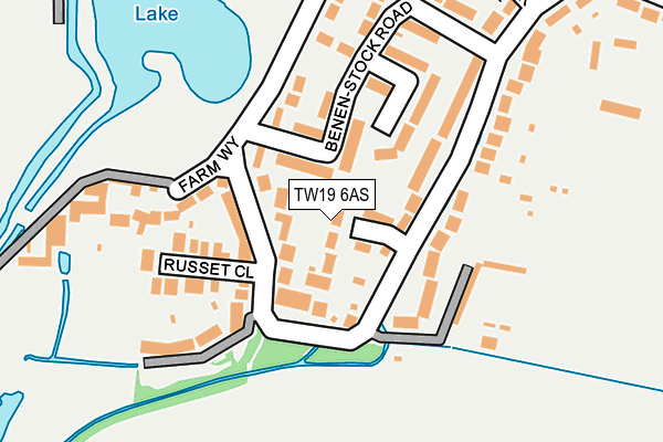 TW19 6AS map - OS OpenMap – Local (Ordnance Survey)