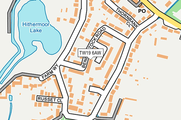 TW19 6AW map - OS OpenMap – Local (Ordnance Survey)