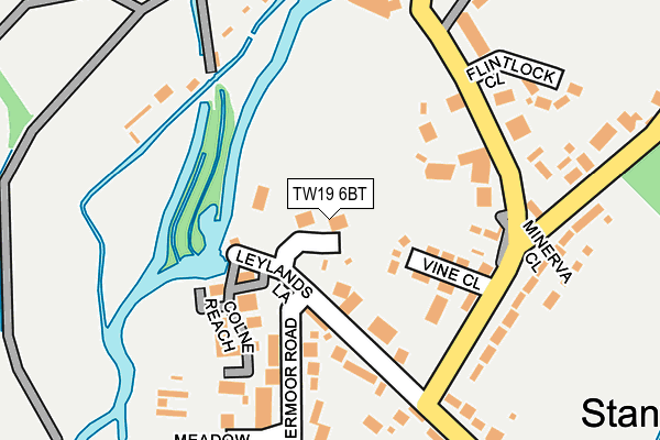 TW19 6BT map - OS OpenMap – Local (Ordnance Survey)