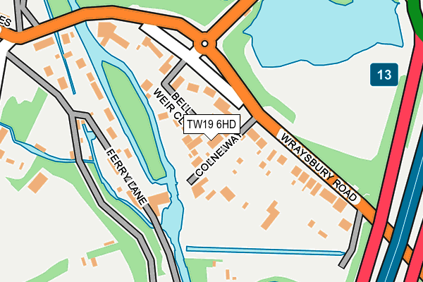 TW19 6HD map - OS OpenMap – Local (Ordnance Survey)