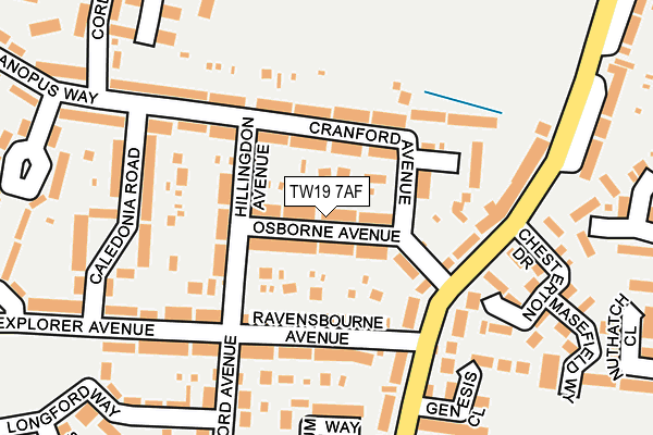 TW19 7AF map - OS OpenMap – Local (Ordnance Survey)