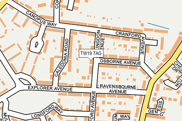 TW19 7AG map - OS OpenMap – Local (Ordnance Survey)