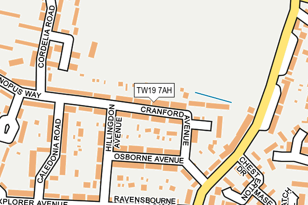 TW19 7AH map - OS OpenMap – Local (Ordnance Survey)