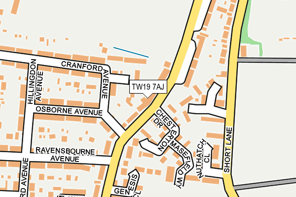 TW19 7AJ map - OS OpenMap – Local (Ordnance Survey)
