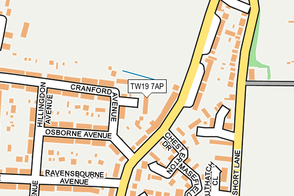 TW19 7AP map - OS OpenMap – Local (Ordnance Survey)