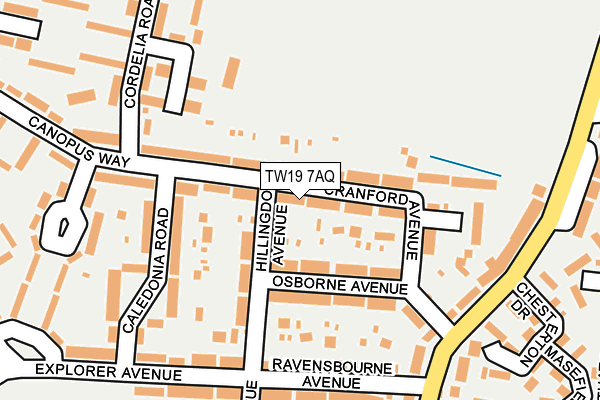 TW19 7AQ map - OS OpenMap – Local (Ordnance Survey)