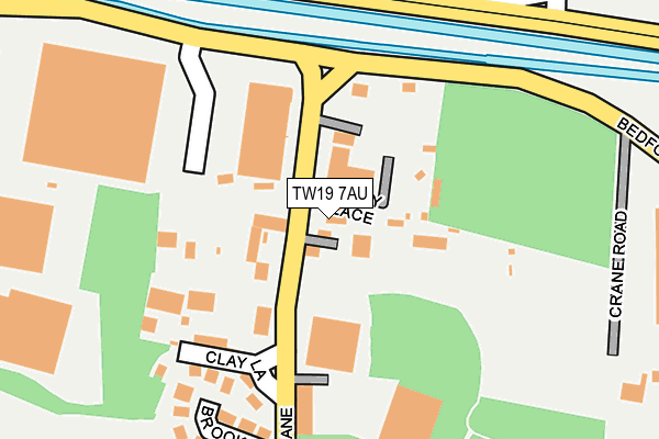 TW19 7AU map - OS OpenMap – Local (Ordnance Survey)