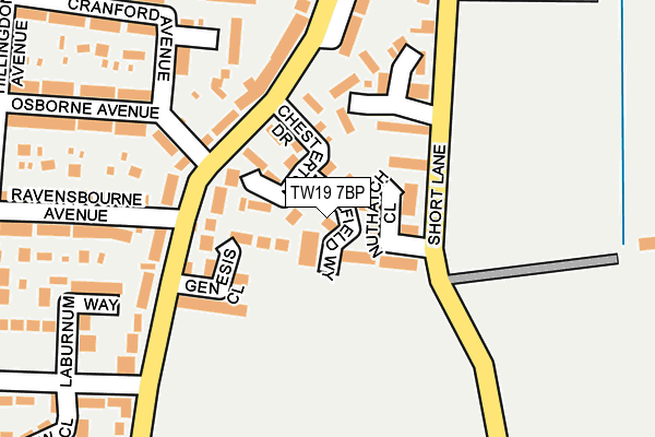 TW19 7BP map - OS OpenMap – Local (Ordnance Survey)