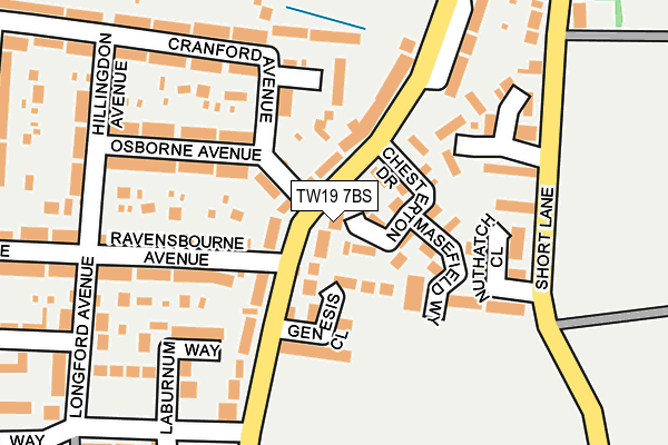 TW19 7BS map - OS OpenMap – Local (Ordnance Survey)