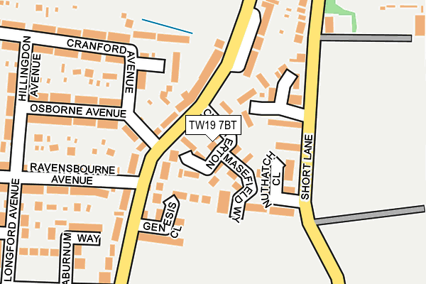 TW19 7BT map - OS OpenMap – Local (Ordnance Survey)