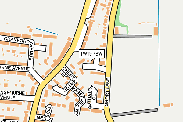 TW19 7BW map - OS OpenMap – Local (Ordnance Survey)