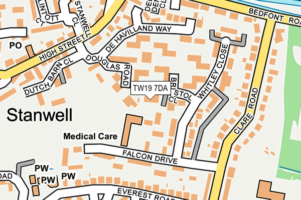 TW19 7DA map - OS OpenMap – Local (Ordnance Survey)