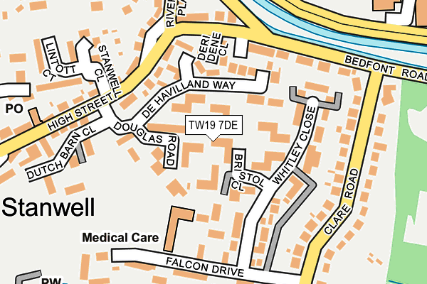TW19 7DE map - OS OpenMap – Local (Ordnance Survey)