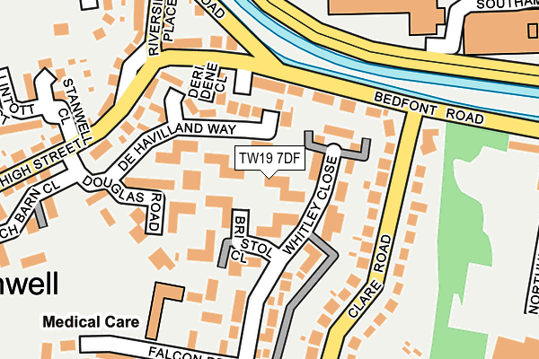 TW19 7DF map - OS OpenMap – Local (Ordnance Survey)