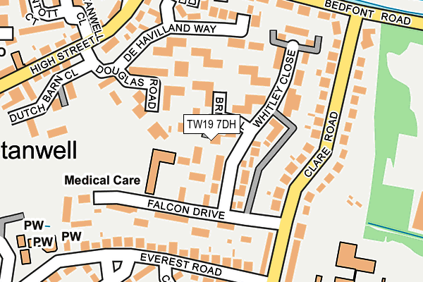 TW19 7DH map - OS OpenMap – Local (Ordnance Survey)