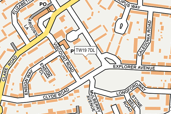 TW19 7DL map - OS OpenMap – Local (Ordnance Survey)