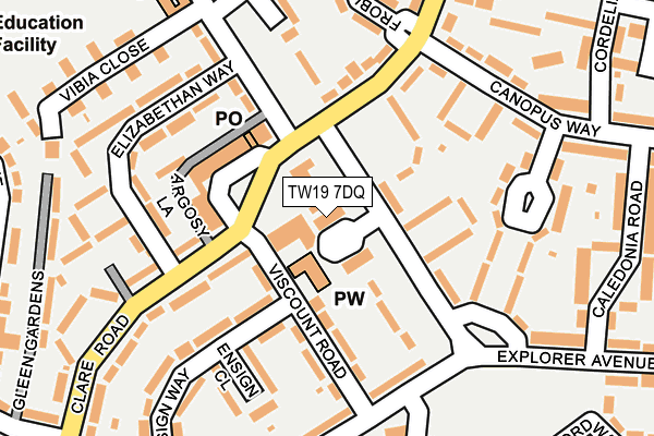 TW19 7DQ map - OS OpenMap – Local (Ordnance Survey)