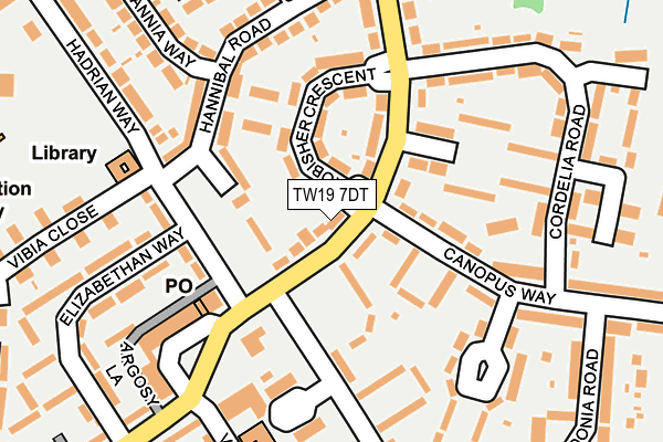 TW19 7DT map - OS OpenMap – Local (Ordnance Survey)
