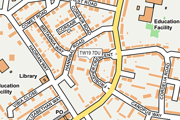 TW19 7DU map - OS OpenMap – Local (Ordnance Survey)