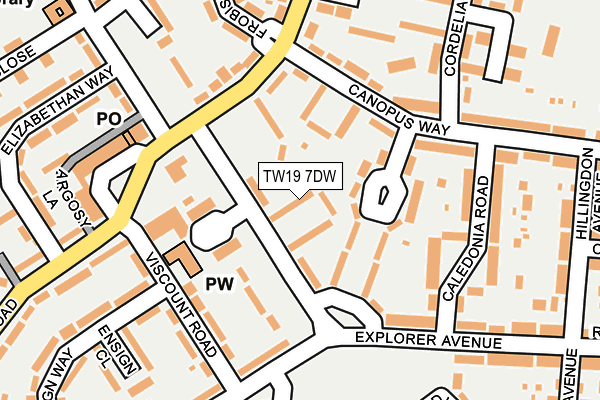 TW19 7DW map - OS OpenMap – Local (Ordnance Survey)