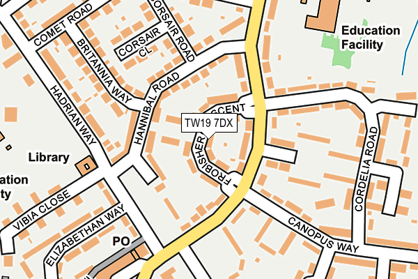 TW19 7DX map - OS OpenMap – Local (Ordnance Survey)