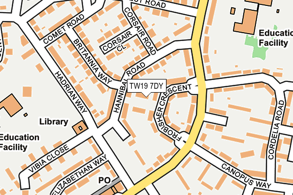 TW19 7DY map - OS OpenMap – Local (Ordnance Survey)