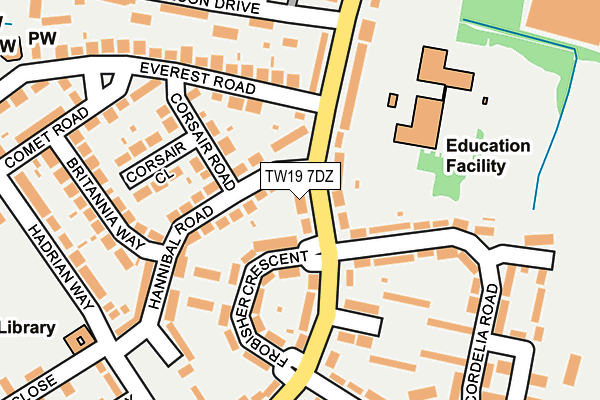 TW19 7DZ map - OS OpenMap – Local (Ordnance Survey)
