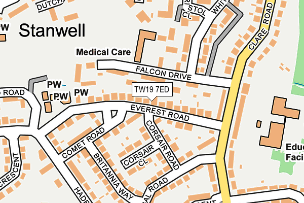 TW19 7ED map - OS OpenMap – Local (Ordnance Survey)