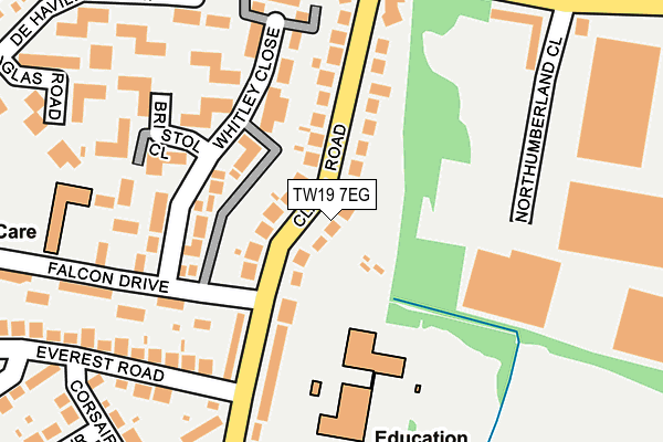 TW19 7EG map - OS OpenMap – Local (Ordnance Survey)