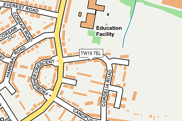 TW19 7EL map - OS OpenMap – Local (Ordnance Survey)