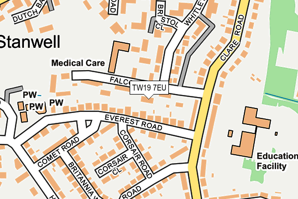 TW19 7EU map - OS OpenMap – Local (Ordnance Survey)