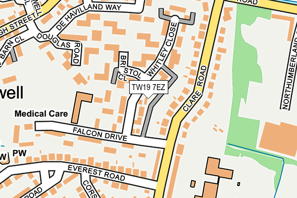 TW19 7EZ map - OS OpenMap – Local (Ordnance Survey)