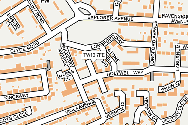 TW19 7FE map - OS OpenMap – Local (Ordnance Survey)