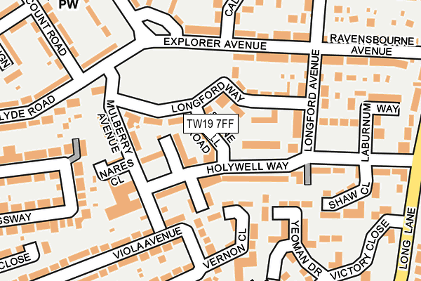 TW19 7FF map - OS OpenMap – Local (Ordnance Survey)