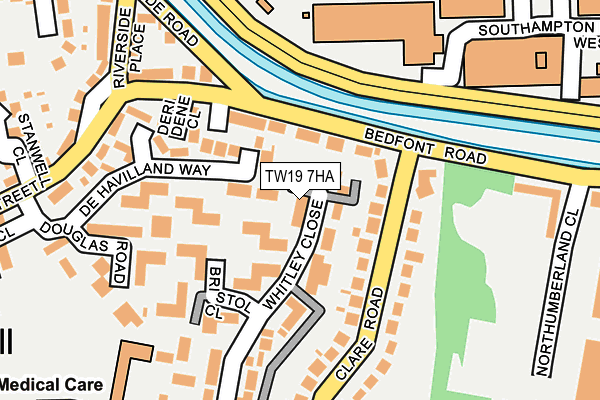 TW19 7HA map - OS OpenMap – Local (Ordnance Survey)