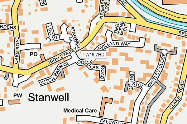 TW19 7HD map - OS OpenMap – Local (Ordnance Survey)