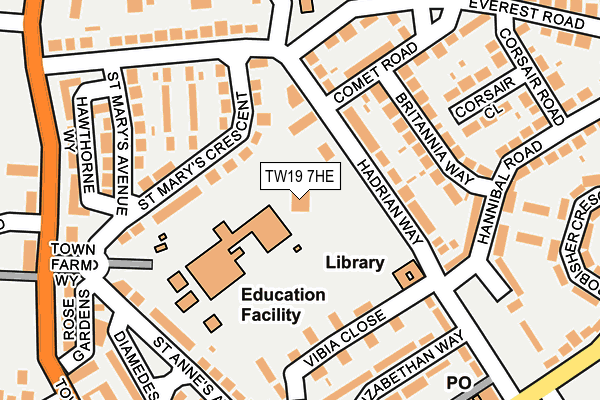 TW19 7HE map - OS OpenMap – Local (Ordnance Survey)