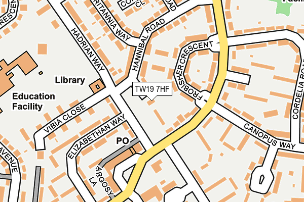 TW19 7HF map - OS OpenMap – Local (Ordnance Survey)