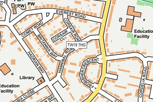TW19 7HG map - OS OpenMap – Local (Ordnance Survey)