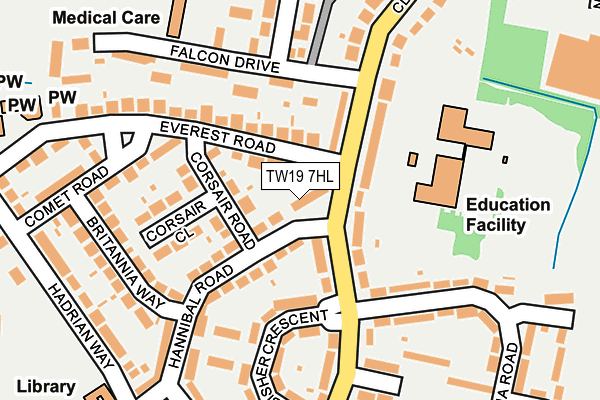 TW19 7HL map - OS OpenMap – Local (Ordnance Survey)