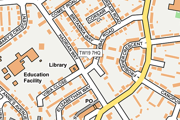 TW19 7HQ map - OS OpenMap – Local (Ordnance Survey)